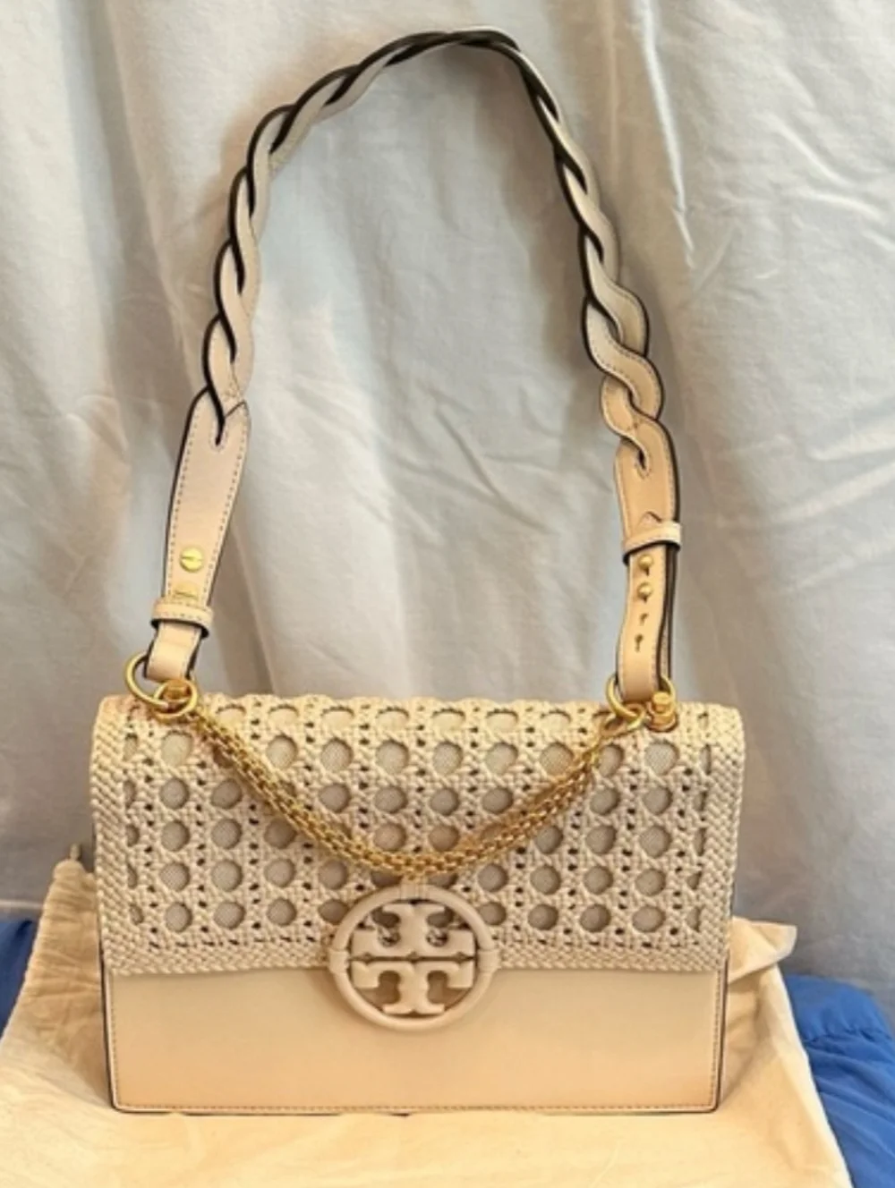 Tory Burch MILLER BASKETWEAVE SHOULDER BAG